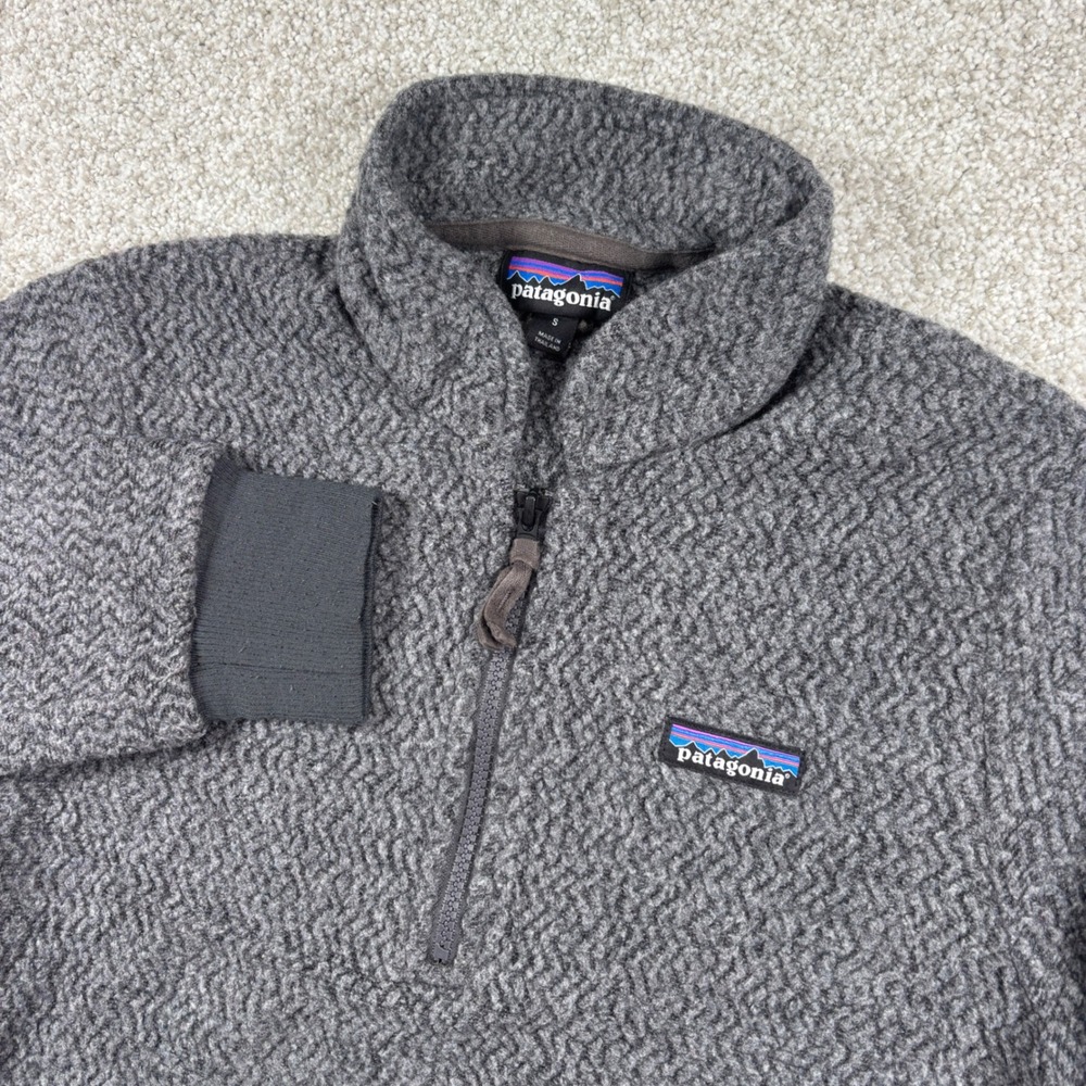 Patagonia Fleece Pullover Womens S Gray Worn Wear Recycled Wool 1/4 Zip 01480